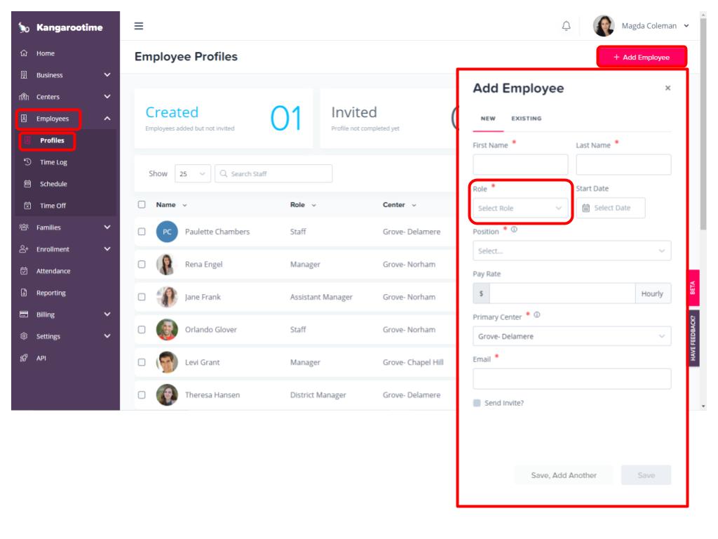 steps to add a new role